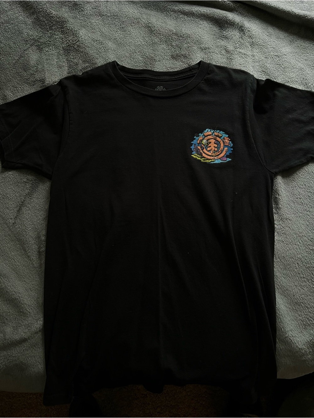 Element Skate Brand Black Graphic Crewneck T-Shirt
